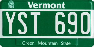 VT license plate YST690