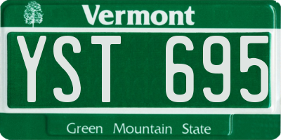 VT license plate YST695