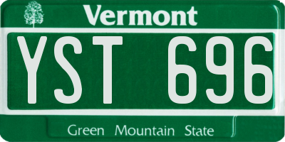 VT license plate YST696