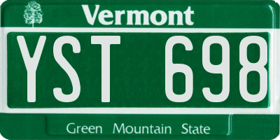 VT license plate YST698