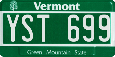 VT license plate YST699