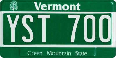 VT license plate YST700