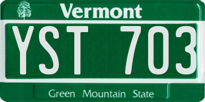 VT license plate YST703