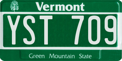 VT license plate YST709