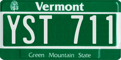 VT license plate YST711