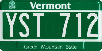 VT license plate YST712