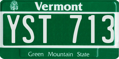 VT license plate YST713