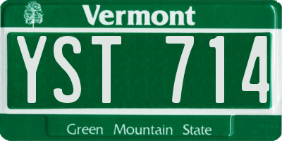 VT license plate YST714