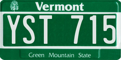 VT license plate YST715