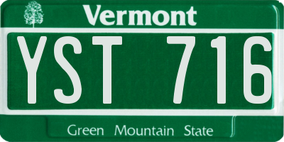 VT license plate YST716