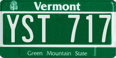 VT license plate YST717