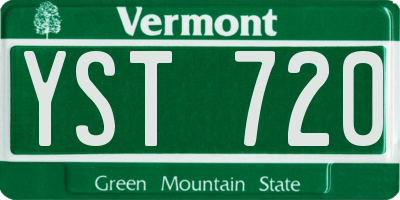 VT license plate YST720