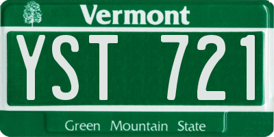 VT license plate YST721