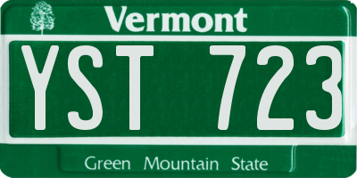 VT license plate YST723