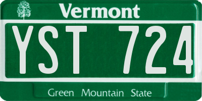 VT license plate YST724