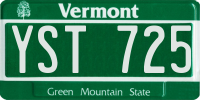 VT license plate YST725
