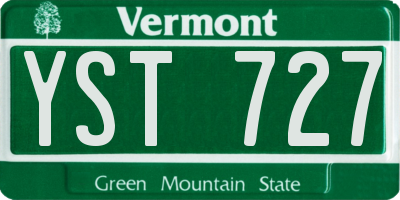 VT license plate YST727