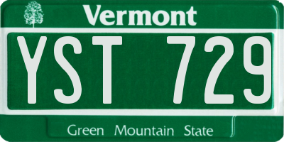 VT license plate YST729