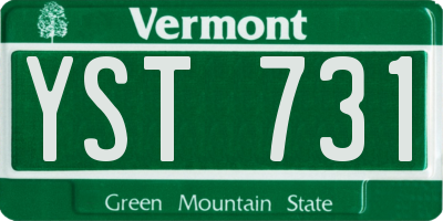 VT license plate YST731