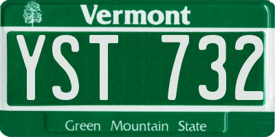 VT license plate YST732