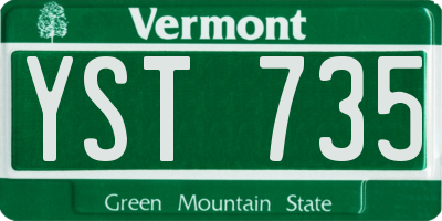 VT license plate YST735