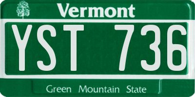 VT license plate YST736