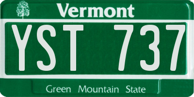 VT license plate YST737