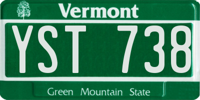 VT license plate YST738