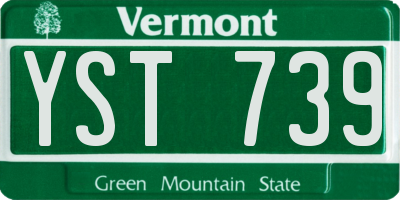 VT license plate YST739