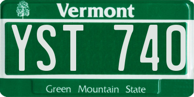 VT license plate YST740