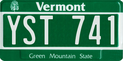 VT license plate YST741