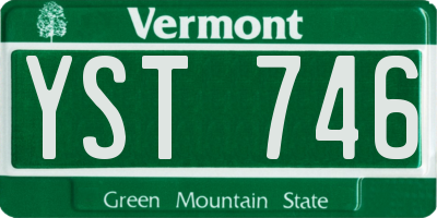 VT license plate YST746