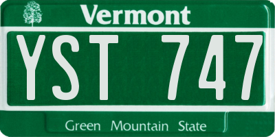 VT license plate YST747