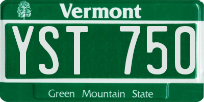 VT license plate YST750