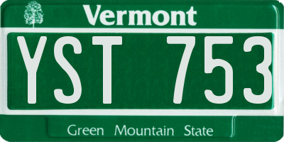 VT license plate YST753
