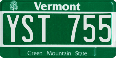 VT license plate YST755
