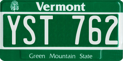 VT license plate YST762