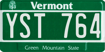 VT license plate YST764