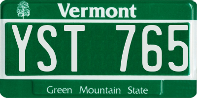 VT license plate YST765