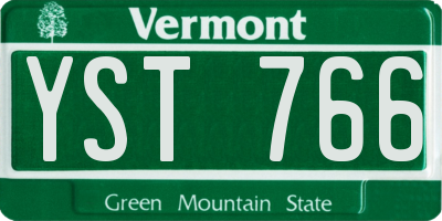 VT license plate YST766