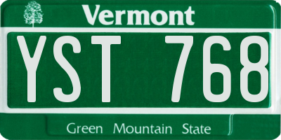 VT license plate YST768