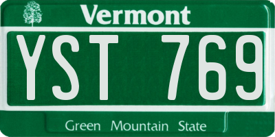 VT license plate YST769