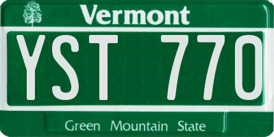 VT license plate YST770