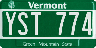 VT license plate YST774