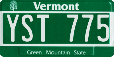 VT license plate YST775