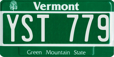 VT license plate YST779