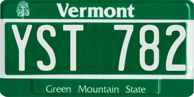 VT license plate YST782