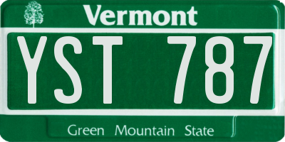 VT license plate YST787