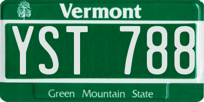VT license plate YST788