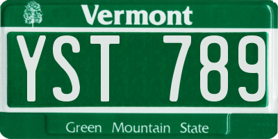 VT license plate YST789